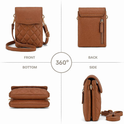 RFID Small Crossbody Bags for Women Quilted Cell Phone Purse Women's Crossbody Handbags with Credit Card Slots