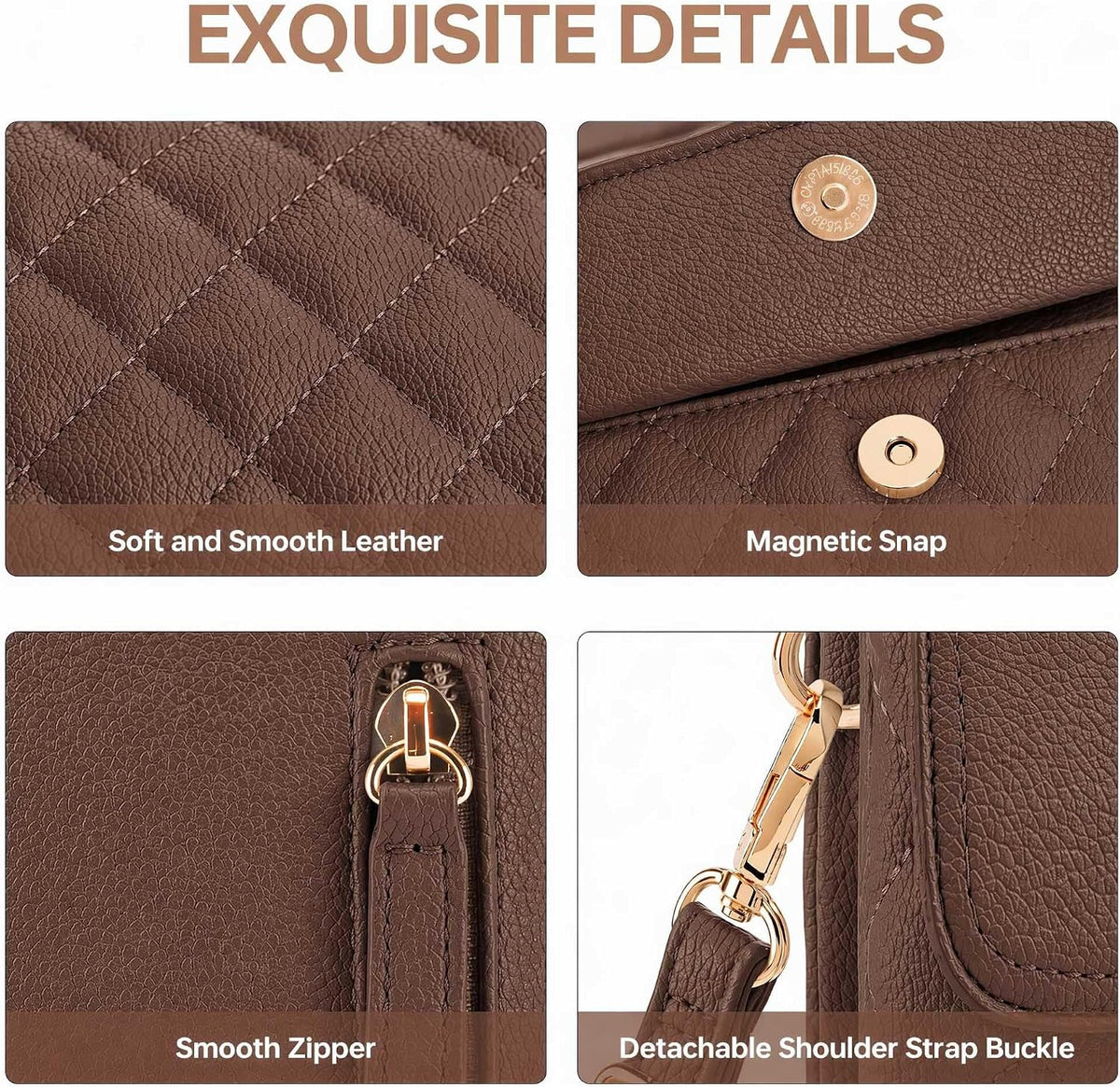RFID Small Crossbody Bags for Women Quilted Cell Phone Purse Women's Crossbody Handbags with Credit Card Slots