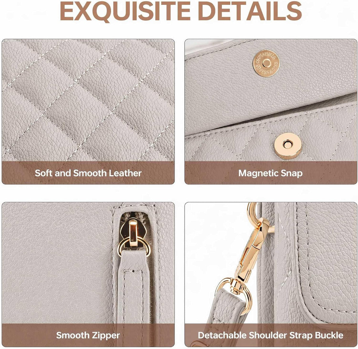 RFID Small Crossbody Bags for Women Quilted Cell Phone Purse Women's Crossbody Handbags with Credit Card Slots