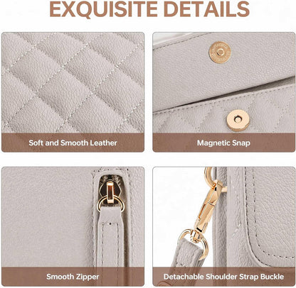 RFID Small Crossbody Bags for Women Quilted Cell Phone Purse Women's Crossbody Handbags with Credit Card Slots