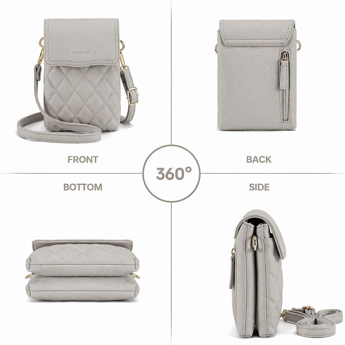 RFID Small Crossbody Bags for Women Quilted Cell Phone Purse Women's Crossbody Handbags with Credit Card Slots