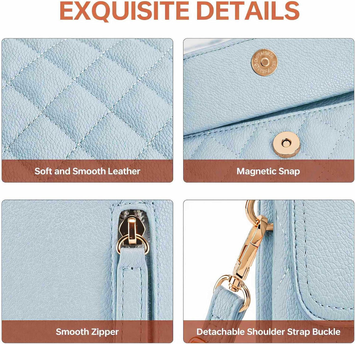 RFID Small Crossbody Bags for Women Quilted Cell Phone Purse Women's Crossbody Handbags with Credit Card Slots