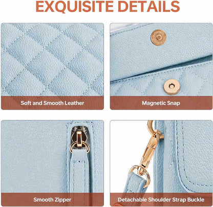 RFID Small Crossbody Bags for Women Quilted Cell Phone Purse Women's Crossbody Handbags with Credit Card Slots