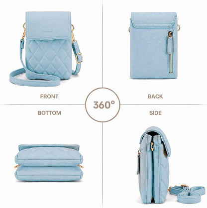 RFID Small Crossbody Bags for Women Quilted Cell Phone Purse Women's Crossbody Handbags with Credit Card Slots