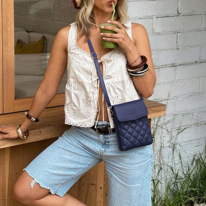 RFID Small Crossbody Bags for Women Quilted Cell Phone Purse Women's Crossbody Handbags with Credit Card Slots