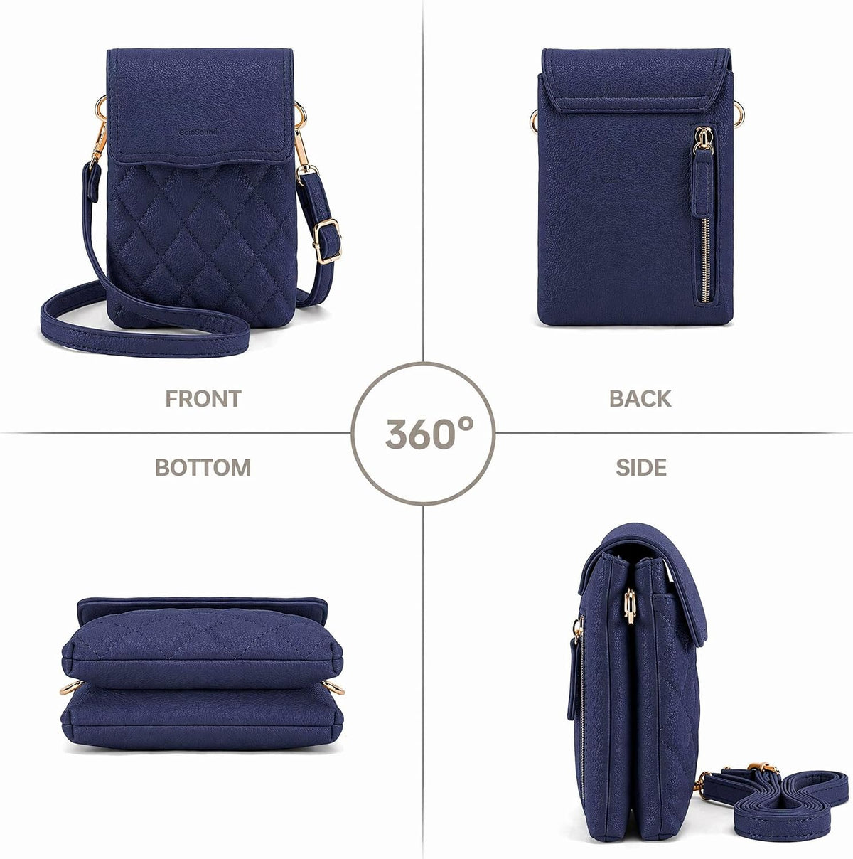 RFID Small Crossbody Bags for Women Quilted Cell Phone Purse Women's Crossbody Handbags with Credit Card Slots