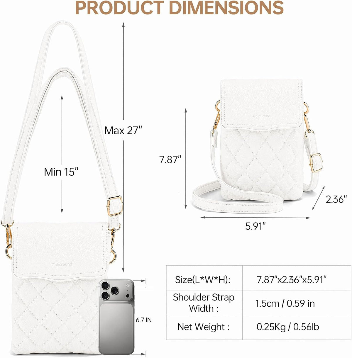 RFID Small Crossbody Bags for Women Quilted Cell Phone Purse Women's Crossbody Handbags with Credit Card Slots