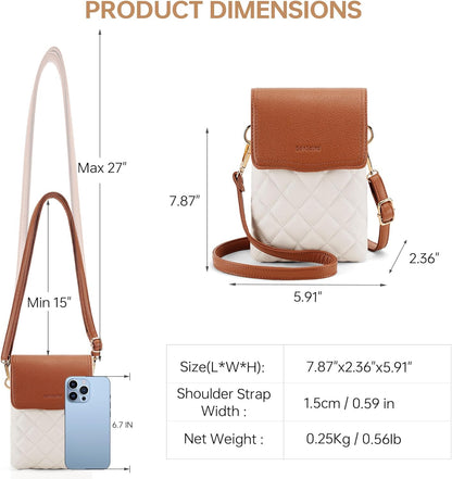 RFID Small Crossbody Bags for Women Quilted Cell Phone Purse Women's Crossbody Handbags with Credit Card Slots
