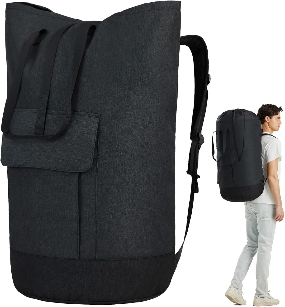 Laundry Bag for College, 115L Heavy Duty Laundry Backpack with Shoulder Straps, Large Dirty Clothes Bag for Dorm, Apartment and Laundromat, Laundry Duffle Bag for Travel, Beach, Camping, oyster grey