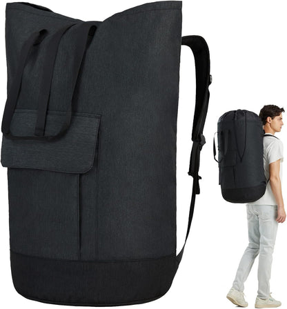 Laundry Bag for College, 115L Heavy Duty Laundry Backpack with Shoulder Straps, Large Dirty Clothes Bag for Dorm, Apartment and Laundromat, Laundry Duffle Bag for Travel, Beach, Camping, oyster grey