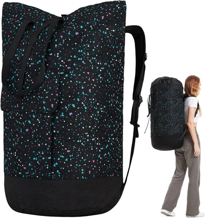 Laundry Bag for College, 115L Heavy Duty Laundry Backpack with Shoulder Straps, Large Dirty Clothes Bag for Dorm, Apartment and Laundromat, Laundry Duffle Bag for Travel, Beach, Camping, oyster grey