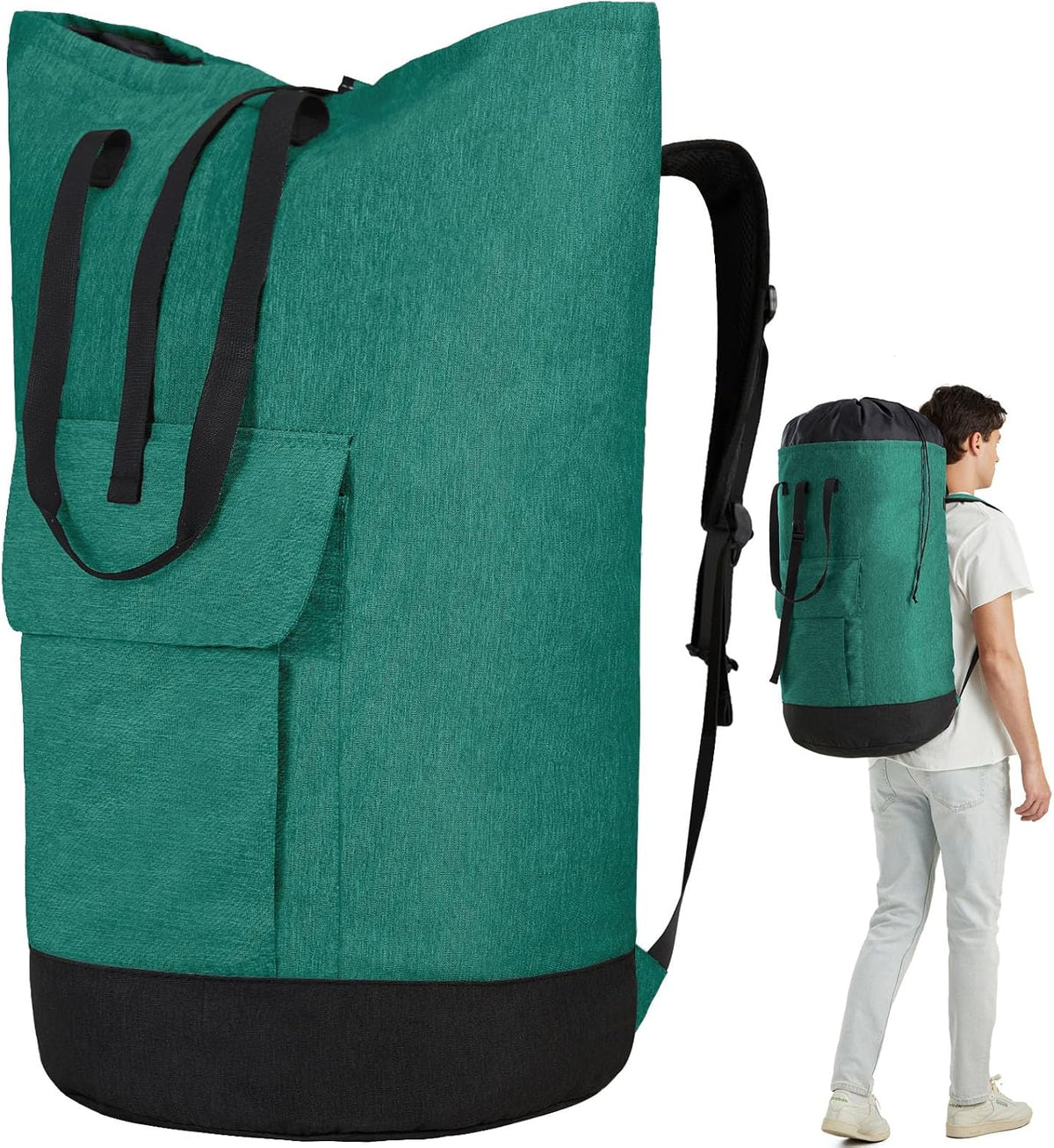 Laundry Bag for College, 115L Heavy Duty Laundry Backpack with Shoulder Straps, Large Dirty Clothes Bag for Dorm, Apartment and Laundromat, Laundry Duffle Bag for Travel, Beach, Camping, oyster grey
