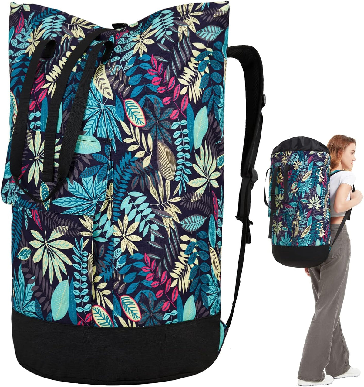 Laundry Bag for College, 115L Heavy Duty Laundry Backpack with Shoulder Straps, Large Dirty Clothes Bag for Dorm, Apartment and Laundromat, Laundry Duffle Bag for Travel, Beach, Camping, oyster grey