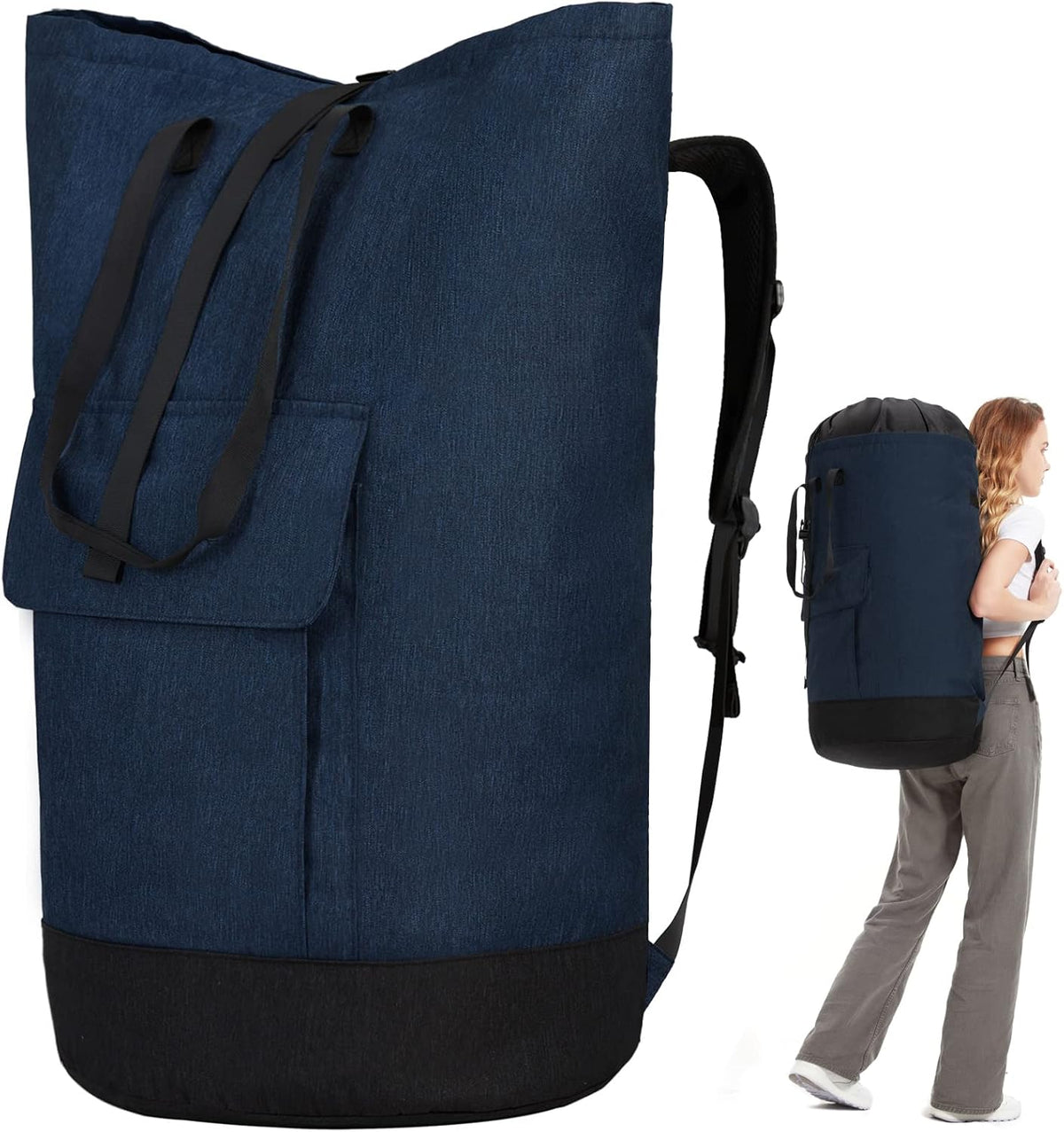 Laundry Bag for College, 115L Heavy Duty Laundry Backpack with Shoulder Straps, Large Dirty Clothes Bag for Dorm, Apartment and Laundromat, Laundry Duffle Bag for Travel, Beach, Camping, oyster grey