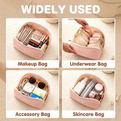 Travel Underwear Organizer Bag for Women 11.81 In Large Capacity Packing Cube Portable Lingerie Travel Bags Multi-Compartment Storage Bag for Bras Sock Cosmetic Makeup Brushes Accessories
