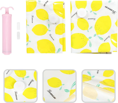 Vacuum Storage Bags Set Manual Pump Medium 80x60cm and Small 60x40cm Thickened Waterproof Vacuum Sealer Bags for Clothes and Quilts for Home Organization