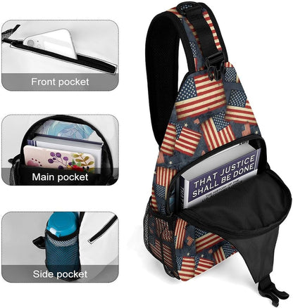 Men Women Sling Shoulder Backpack Casual Carrying Tote Case Crossbody Travel Bag, Anti-Theft Multipurpose Carry On Bag, Marshmallow Camping Crossbody Bag