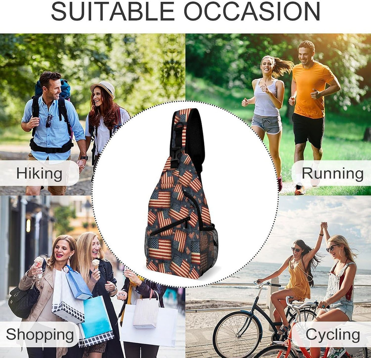Men Women Sling Shoulder Backpack Casual Carrying Tote Case Crossbody Travel Bag, Anti-Theft Multipurpose Carry On Bag, Marshmallow Camping Crossbody Bag