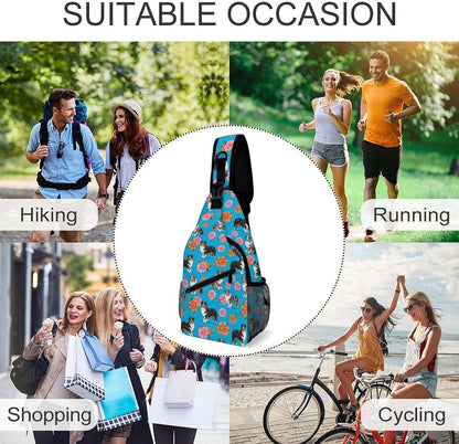 Men Women Sling Shoulder Backpack Casual Carrying Tote Case Crossbody Travel Bag, Anti-Theft Multipurpose Carry On Bag, Marshmallow Camping Crossbody Bag