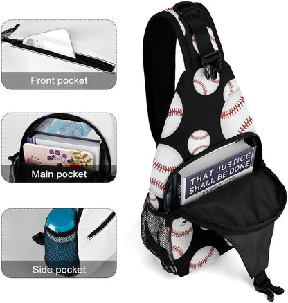 Men Women Sling Shoulder Backpack Casual Carrying Tote Case Crossbody Travel Bag, Anti-Theft Multipurpose Carry On Bag, Marshmallow Camping Crossbody Bag