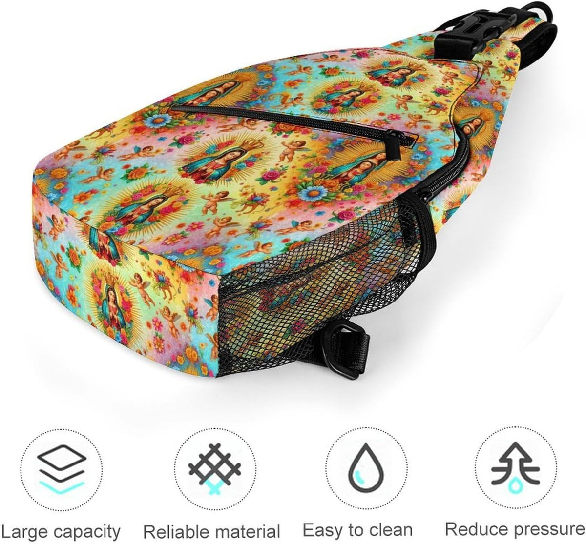 Men Women Sling Shoulder Backpack Casual Carrying Tote Case Crossbody Travel Bag, Anti-Theft Multipurpose Carry On Bag, Marshmallow Camping Crossbody Bag