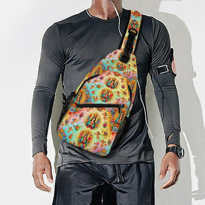 Men Women Sling Shoulder Backpack Casual Carrying Tote Case Crossbody Travel Bag, Anti-Theft Multipurpose Carry On Bag, Marshmallow Camping Crossbody Bag