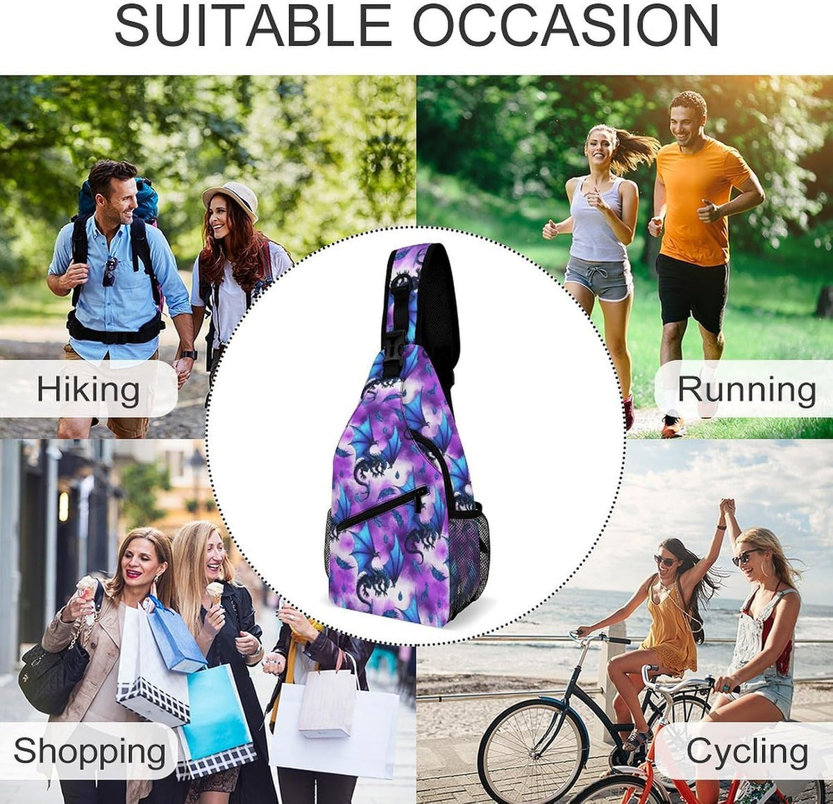 Men Women Sling Shoulder Backpack Casual Carrying Tote Case Crossbody Travel Bag, Anti-Theft Multipurpose Carry On Bag, Marshmallow Camping Crossbody Bag
