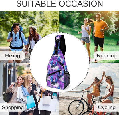 Men Women Sling Shoulder Backpack Casual Carrying Tote Case Crossbody Travel Bag, Anti-Theft Multipurpose Carry On Bag, Marshmallow Camping Crossbody Bag