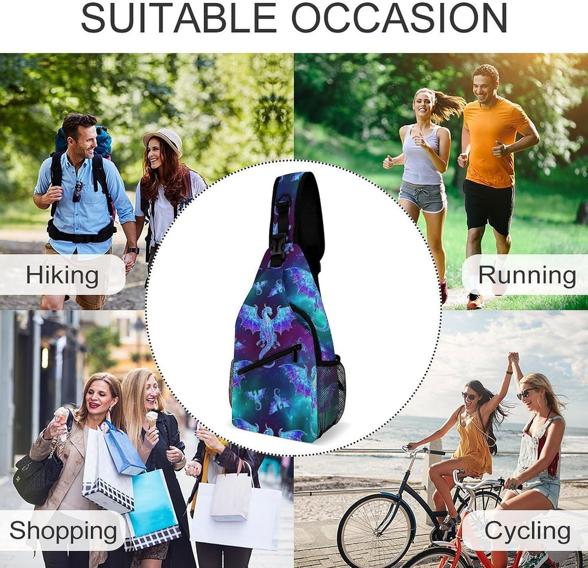 Men Women Sling Shoulder Backpack Casual Carrying Tote Case Crossbody Travel Bag, Anti-Theft Multipurpose Carry On Bag, Marshmallow Camping Crossbody Bag