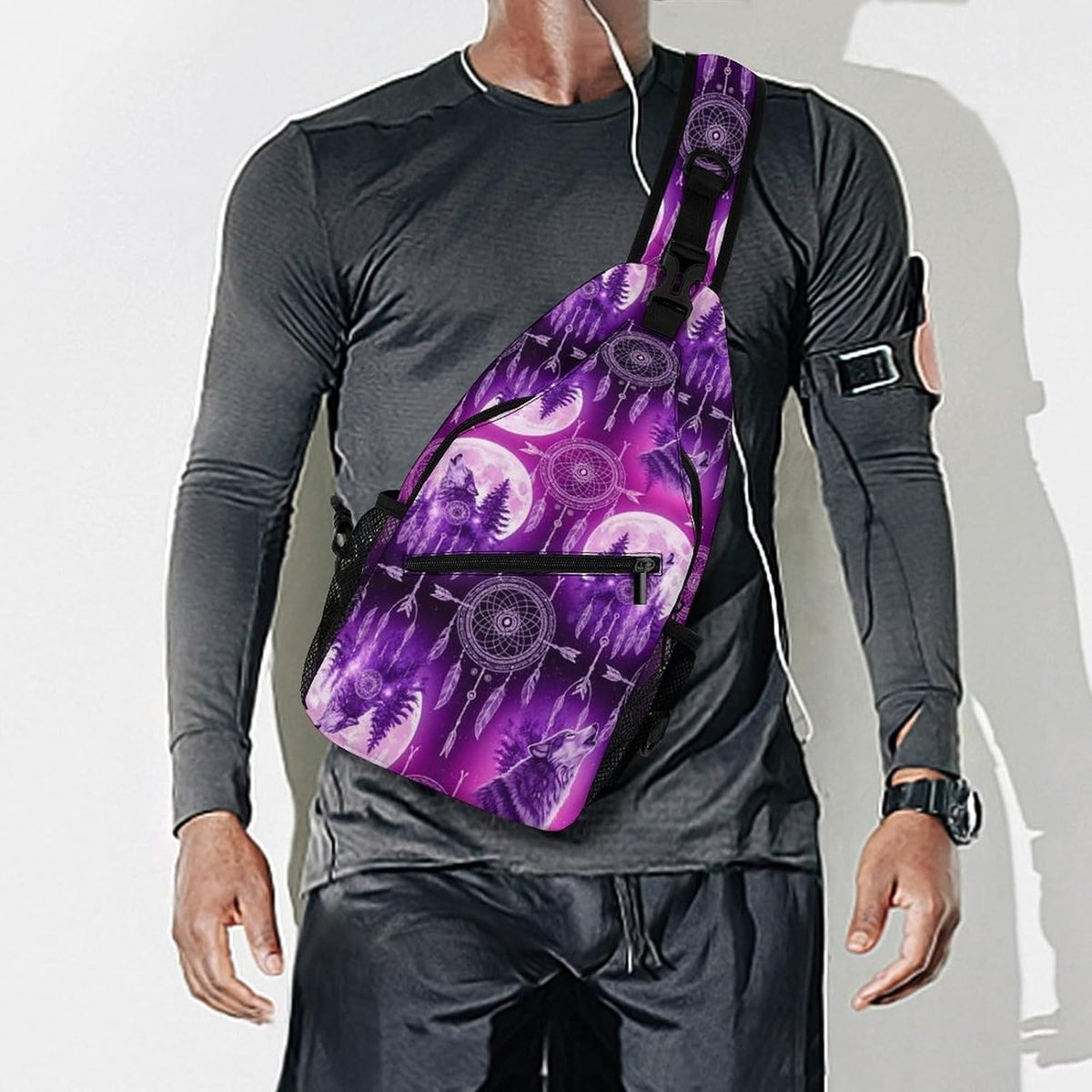 Men Women Sling Shoulder Backpack Casual Carrying Tote Case Crossbody Travel Bag, Anti-Theft Multipurpose Carry On Bag, Marshmallow Camping Crossbody Bag