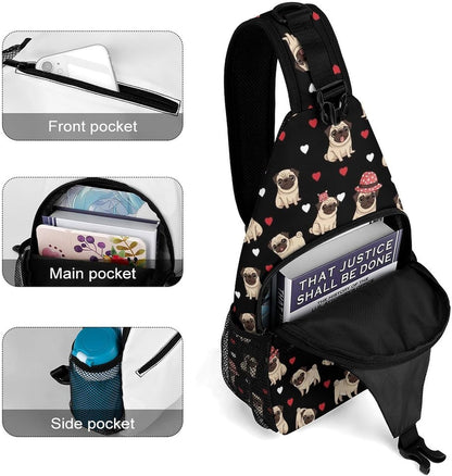 Men Women Sling Shoulder Backpack Casual Carrying Tote Case Crossbody Travel Bag, Anti-Theft Multipurpose Carry On Bag, Marshmallow Camping Crossbody Bag