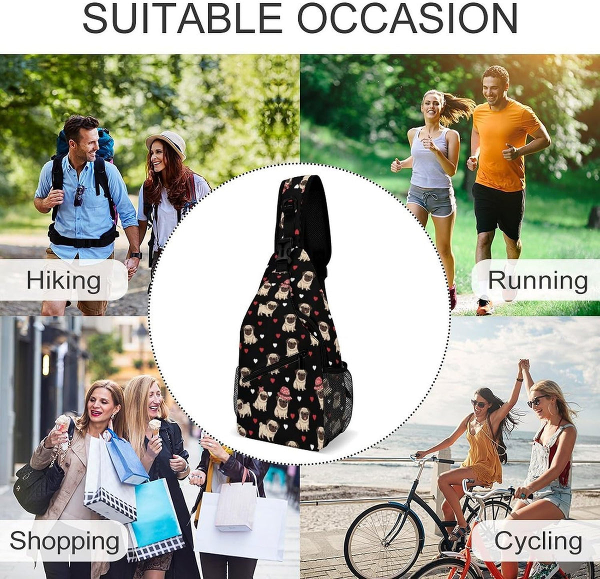 Men Women Sling Shoulder Backpack Casual Carrying Tote Case Crossbody Travel Bag, Anti-Theft Multipurpose Carry On Bag, Marshmallow Camping Crossbody Bag