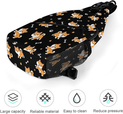 Men Women Sling Shoulder Backpack Casual Carrying Tote Case Crossbody Travel Bag, Anti-Theft Multipurpose Carry On Bag, Marshmallow Camping Crossbody Bag