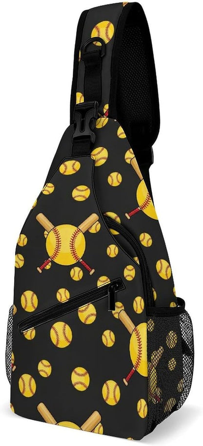Men Women Sling Shoulder Backpack Casual Carrying Tote Case Crossbody Travel Bag, Anti-Theft Multipurpose Carry On Bag, Marshmallow Camping Crossbody Bag