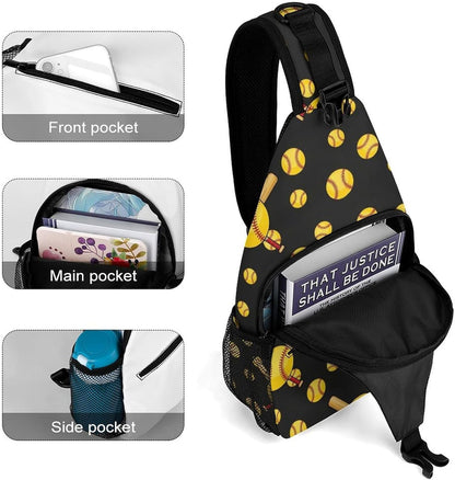 Men Women Sling Shoulder Backpack Casual Carrying Tote Case Crossbody Travel Bag, Anti-Theft Multipurpose Carry On Bag, Marshmallow Camping Crossbody Bag