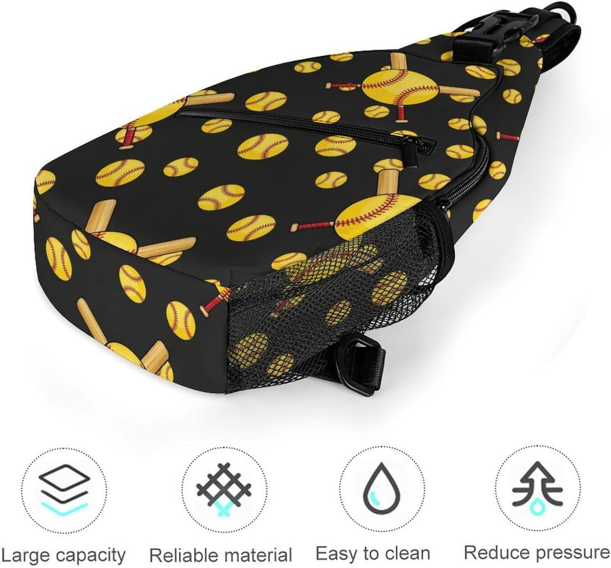 Men Women Sling Shoulder Backpack Casual Carrying Tote Case Crossbody Travel Bag, Anti-Theft Multipurpose Carry On Bag, Marshmallow Camping Crossbody Bag