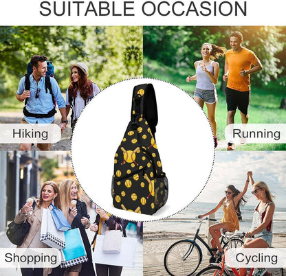 Men Women Sling Shoulder Backpack Casual Carrying Tote Case Crossbody Travel Bag, Anti-Theft Multipurpose Carry On Bag, Marshmallow Camping Crossbody Bag