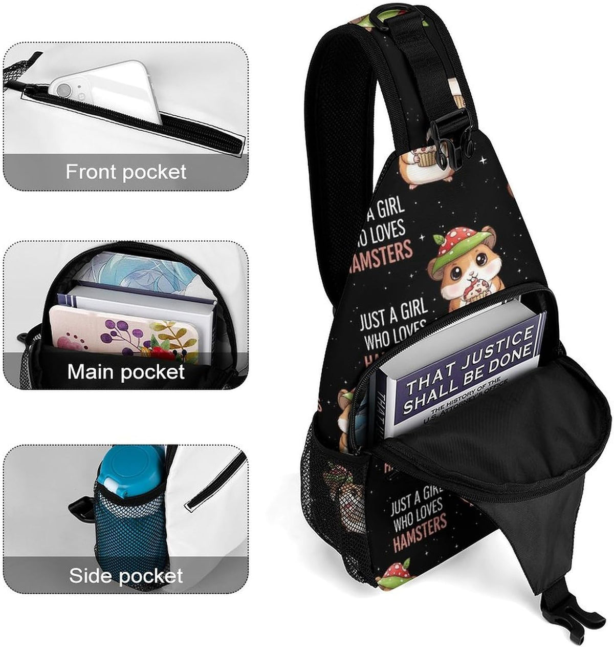 Men Women Sling Shoulder Backpack Casual Carrying Tote Case Crossbody Travel Bag, Anti-Theft Multipurpose Carry On Bag, Marshmallow Camping Crossbody Bag