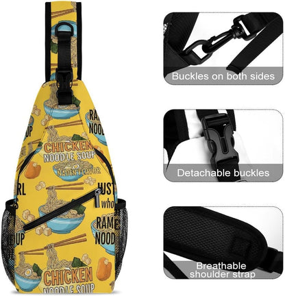 Men Women Sling Shoulder Backpack Casual Carrying Tote Case Crossbody Travel Bag, Anti-Theft Multipurpose Carry On Bag, Marshmallow Camping Crossbody Bag