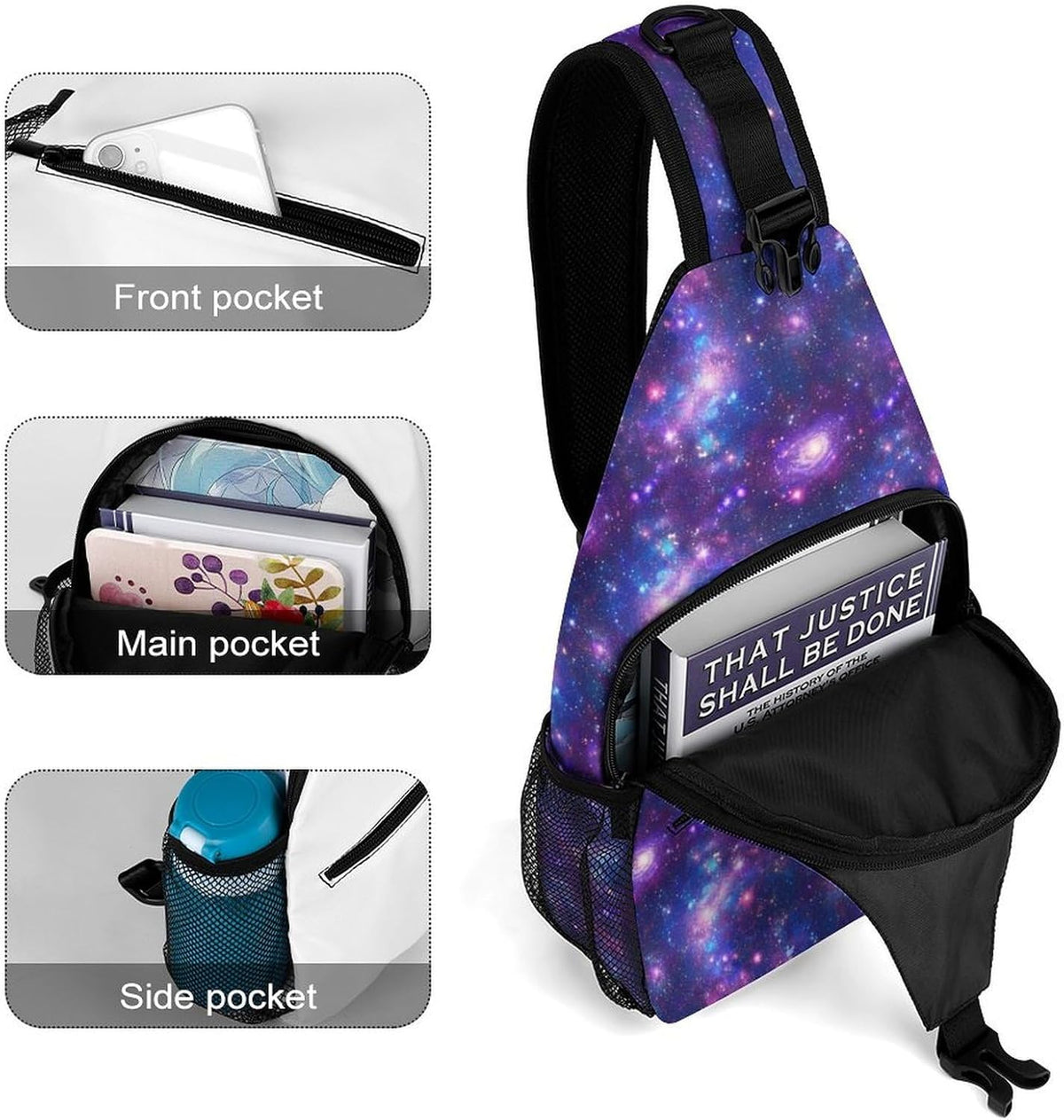 Men Women Sling Shoulder Backpack Casual Carrying Tote Case Crossbody Travel Bag, Anti-Theft Multipurpose Carry On Bag, Marshmallow Camping Crossbody Bag