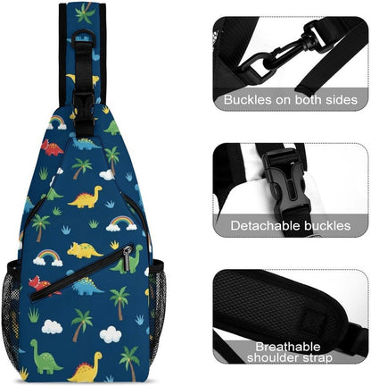 Men Women Sling Shoulder Backpack Casual Carrying Tote Case Crossbody Travel Bag, Anti-Theft Multipurpose Carry On Bag, Marshmallow Camping Crossbody Bag