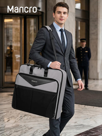 Garment Bags for Travel Fits 5 Suits, Wrinkle Free Suit Bag Travel | Carry on Garment Bags for Hanging Clothes with Luggage Sleeve and Shoe Pocket, Waterproof Suit Garment Bag for Men Women