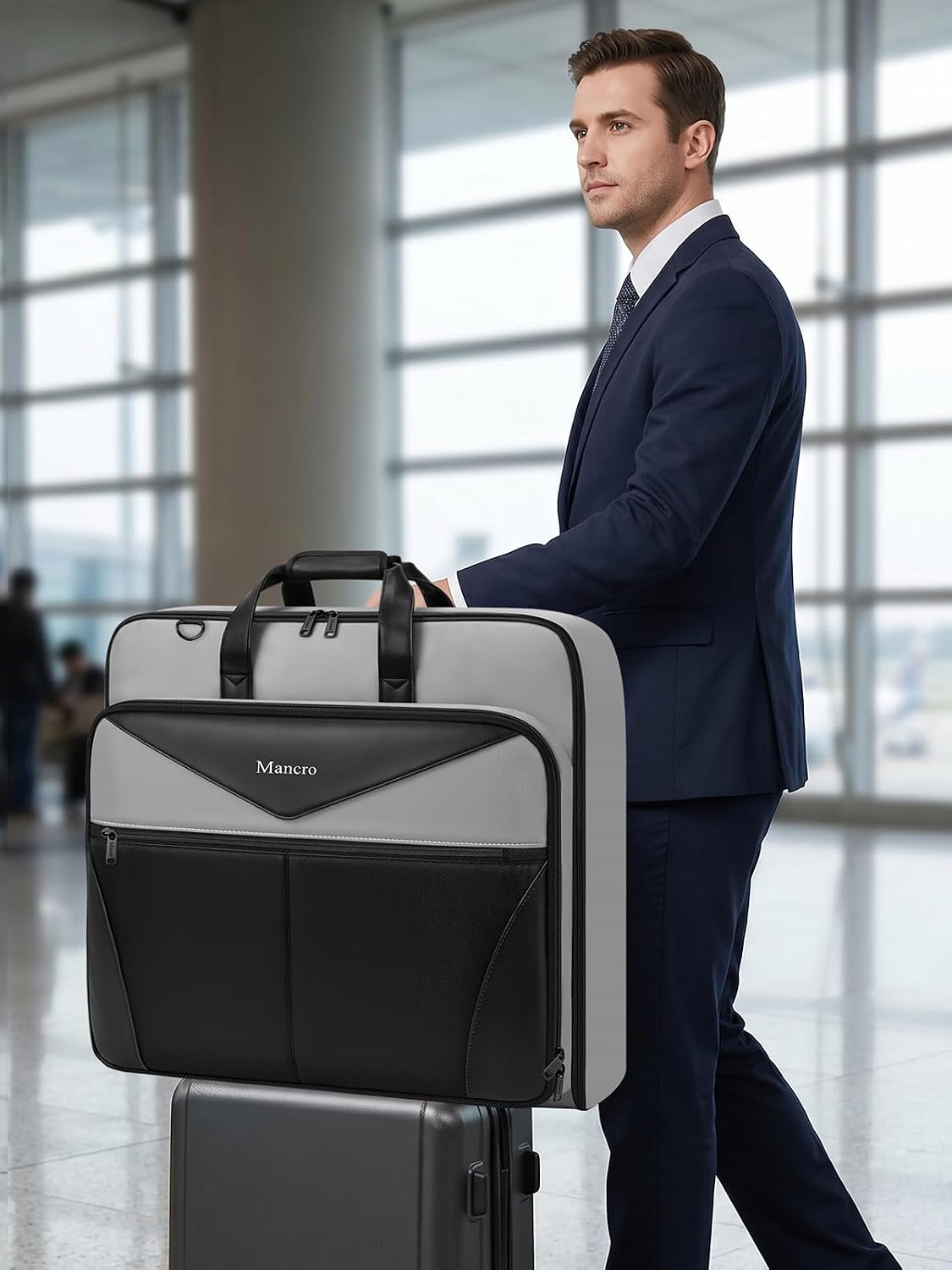 Garment Bags for Travel Fits 5 Suits, Wrinkle Free Suit Bag Travel | Carry on Garment Bags for Hanging Clothes with Luggage Sleeve and Shoe Pocket, Waterproof Suit Garment Bag for Men Women