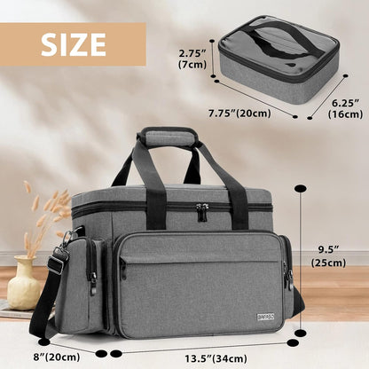 Large Makeup Bag with 2 Removable Pouches and Detachable Dividers, Multifunctional Cosmetic Bag to Keep Makeup and Hair Supplies (Patent Pending), Black