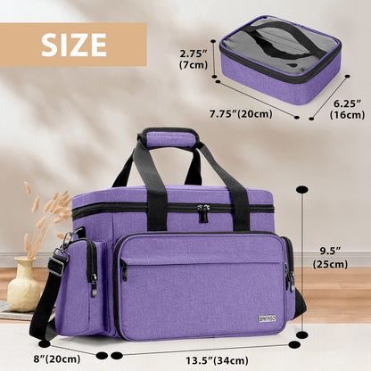 Large Makeup Bag with 2 Removable Pouches and Detachable Dividers, Multifunctional Cosmetic Bag to Keep Makeup and Hair Supplies (Patent Pending), Black
