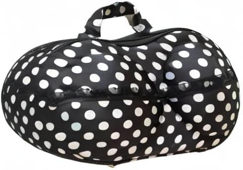 Portable Bra Organizer for Travel (Pattern 6) - A, B, C Cup - EVA Material - Rectangular Storage Bag with Zipper Closure