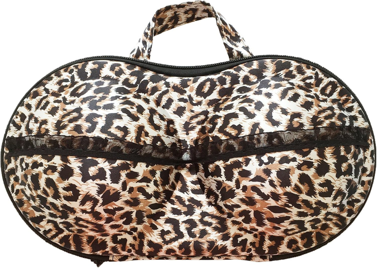 Portable Bra Organizer for Travel (Pattern 6) - A, B, C Cup - EVA Material - Rectangular Storage Bag with Zipper Closure
