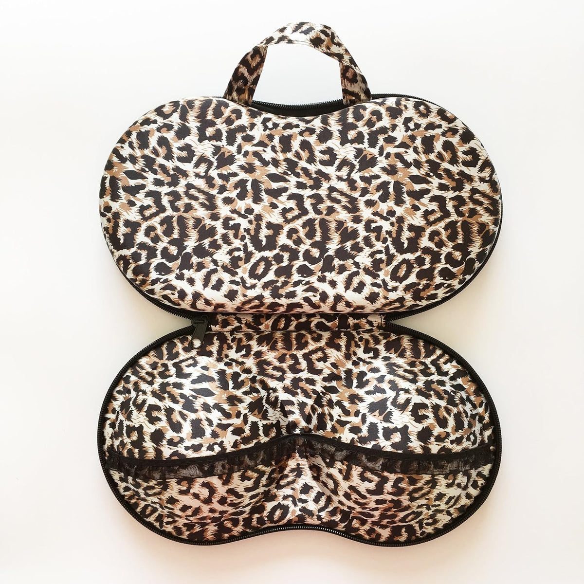 Portable Bra Organizer for Travel (Pattern 6) - A, B, C Cup - EVA Material - Rectangular Storage Bag with Zipper Closure