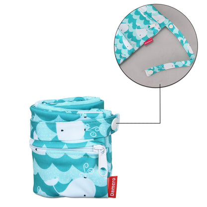 Cloth Diaper Wet Dry Bag with Handle for Swimsuit, Pumping Parts, Wet Clothes and More, Ideal for Travel, Exercise, Daycare, Swimming, Reusable and Water-Resistant (Medium,Cute Whale)