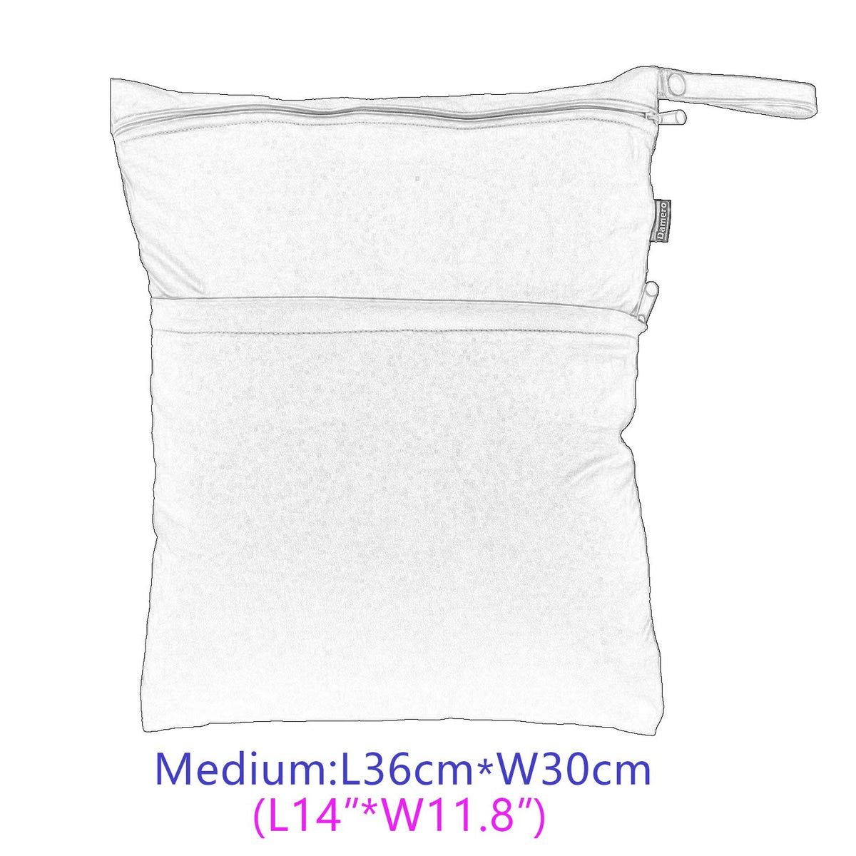 Cloth Diaper Wet Dry Bag with Handle for Swimsuit, Pumping Parts, Wet Clothes and More, Ideal for Travel, Exercise, Daycare, Swimming, Reusable and Water-Resistant (Medium,Cute Whale)